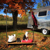 Clothing Rack with Distressed Wood Platform in Fall VT Foliage
