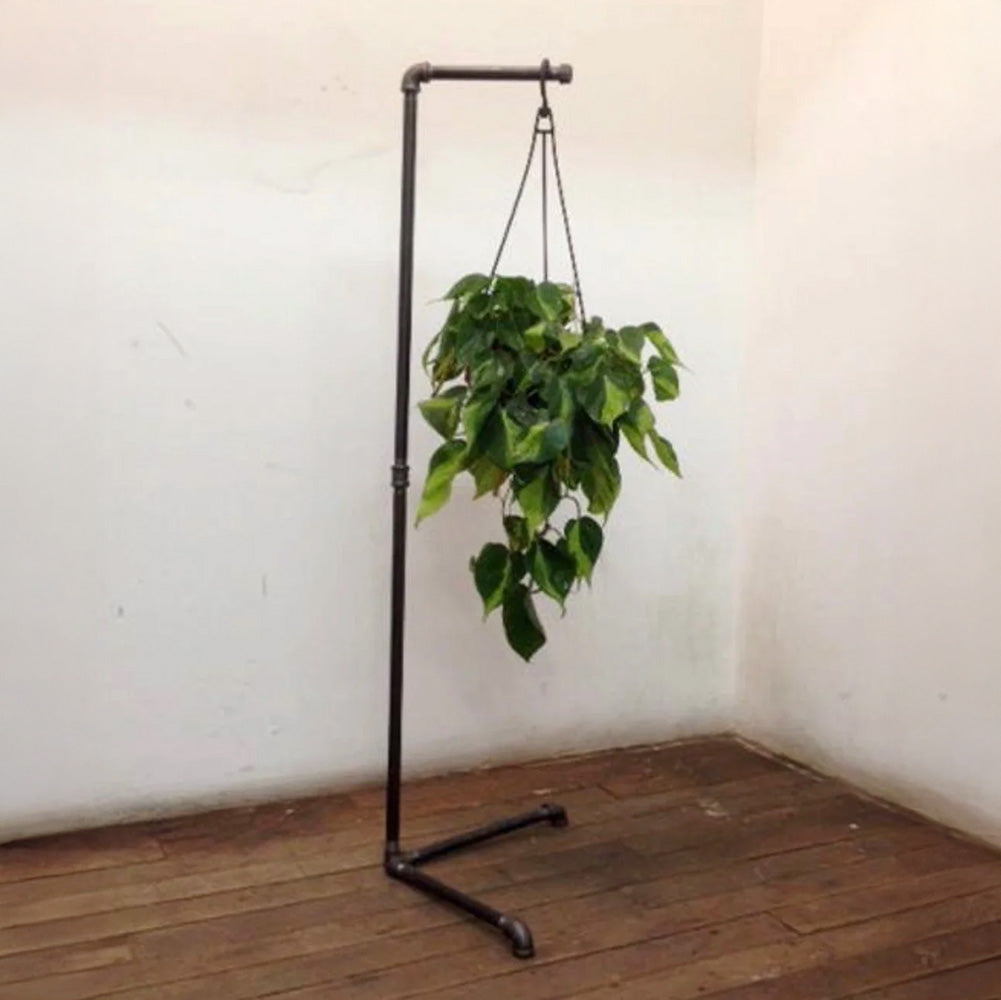 industrial pipe plant hanger Industrial Plant Stand – Handcrafted Steel Pipe Display for Home or St – Monroe Trades