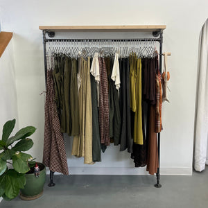 KISH Boutique – Large Space-Saving Wall Racks with Maple Shelves & Hooks
