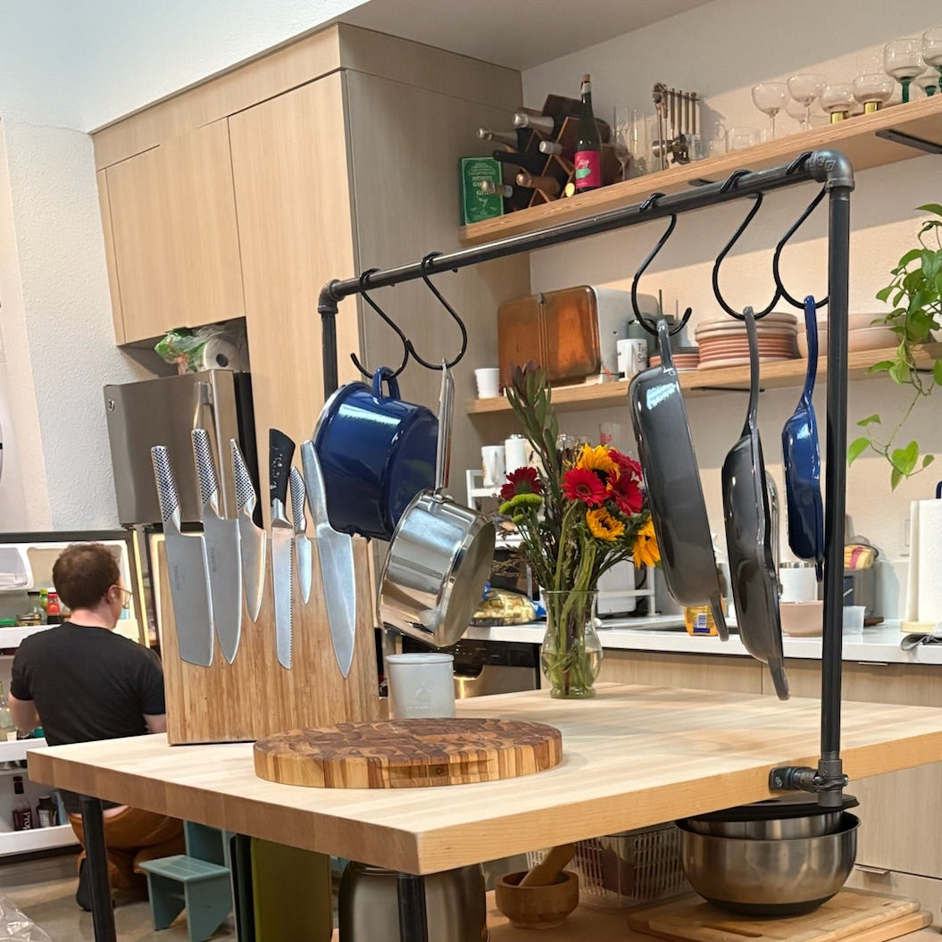 Custom Kitchen Island & Rack for Sara’s New Home in California – Monroe ...