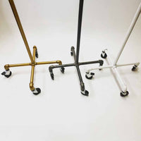 Monroe Trades Mobile Clothing rack in black, white and gold