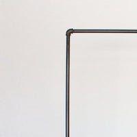 Rolling Clothing Rack with 2 Distressed Wood Shelves