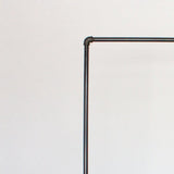 Rolling Clothing Rack with 2 Distressed Wood Shelves