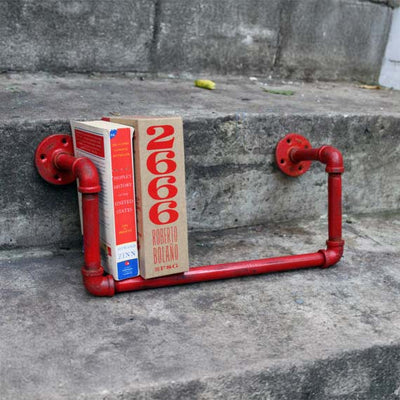 Distressed Industrial Pipe Bookshelf