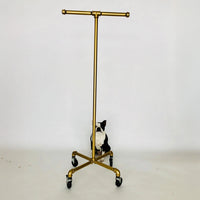 Monroe Trades Mobile clothing rack painted with gold finish