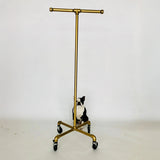 Monroe Trades Mobile clothing rack painted with gold finish