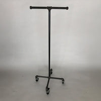 Monroe Trades Mobile rolling clothing rack painted in black