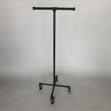 Monroe Trades Mobile rolling clothing rack painted in black
