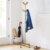 Monroe Trades Industrial Coat Rack with Hooks in gold finish