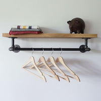 Wood Shelf With Hang Bar