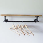 Wood Shelf With Hang Bar