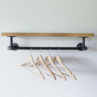 Wood Shelf With Hang Bar
