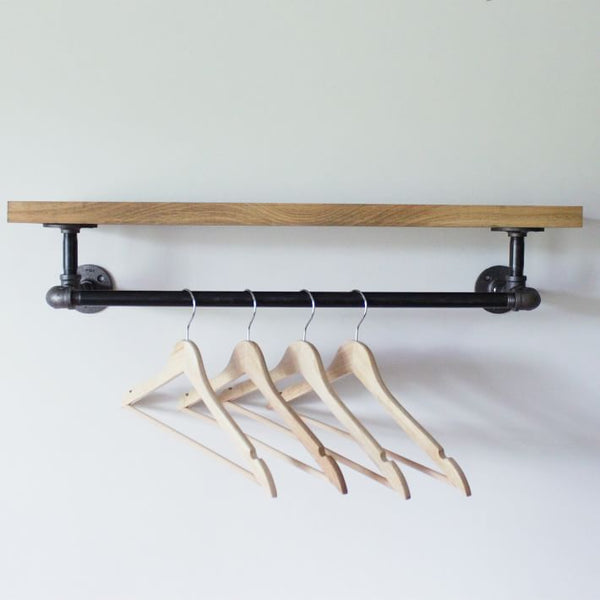 Wood Shelf With Hang Bar