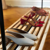 Rolling Clothing Rack with Cedar Shelf