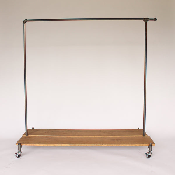 Distressed Wood Rolling Rack